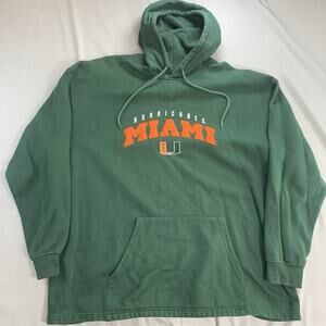 CSA Miami Hurricanes Hoodie Long Sleeve Men XL Green Graphic Print Logo
